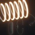 Linework COB strip in 2700K warm white, with USB plug and one remote dimmer