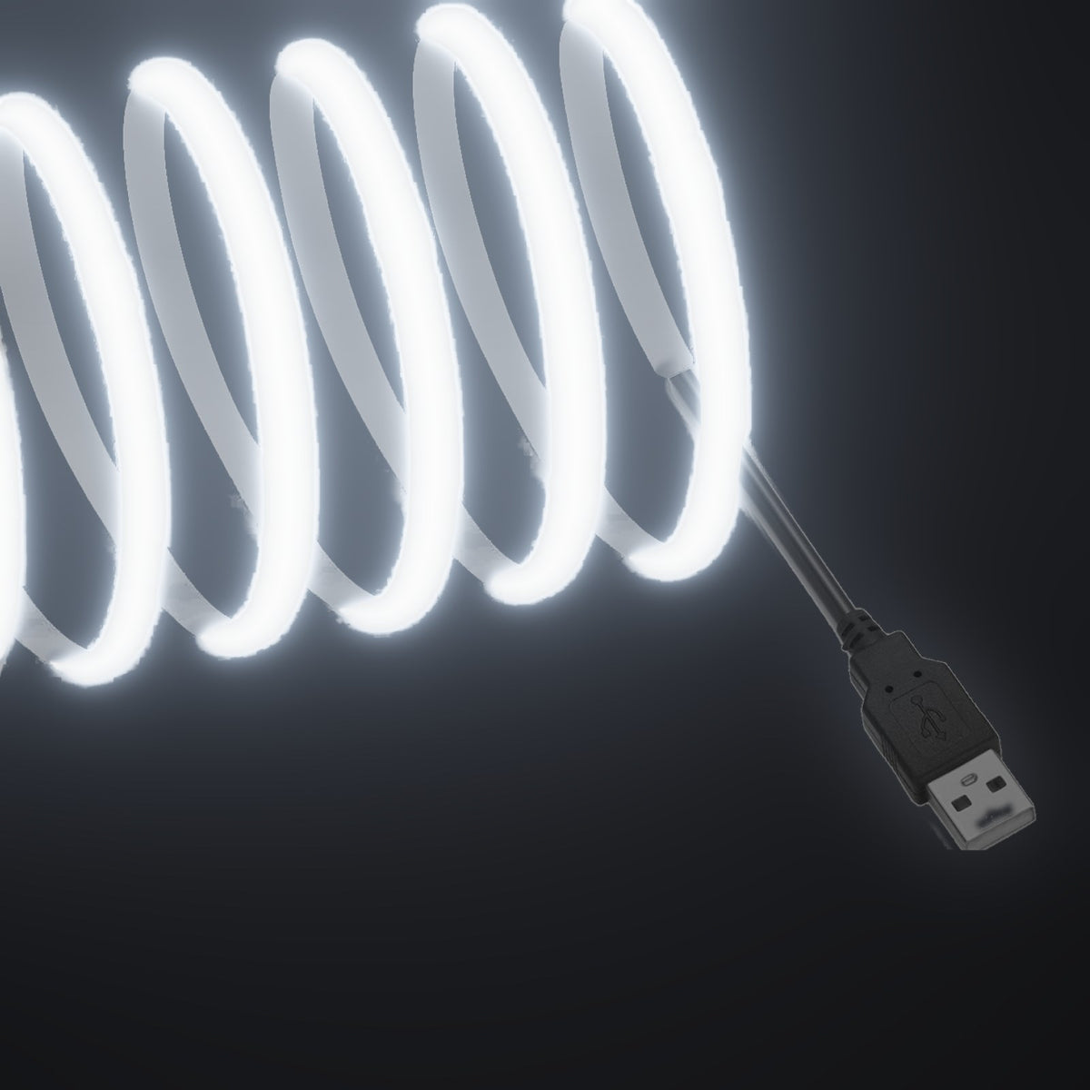 Linework COB strip in 6000K cool white, with USB-A plug