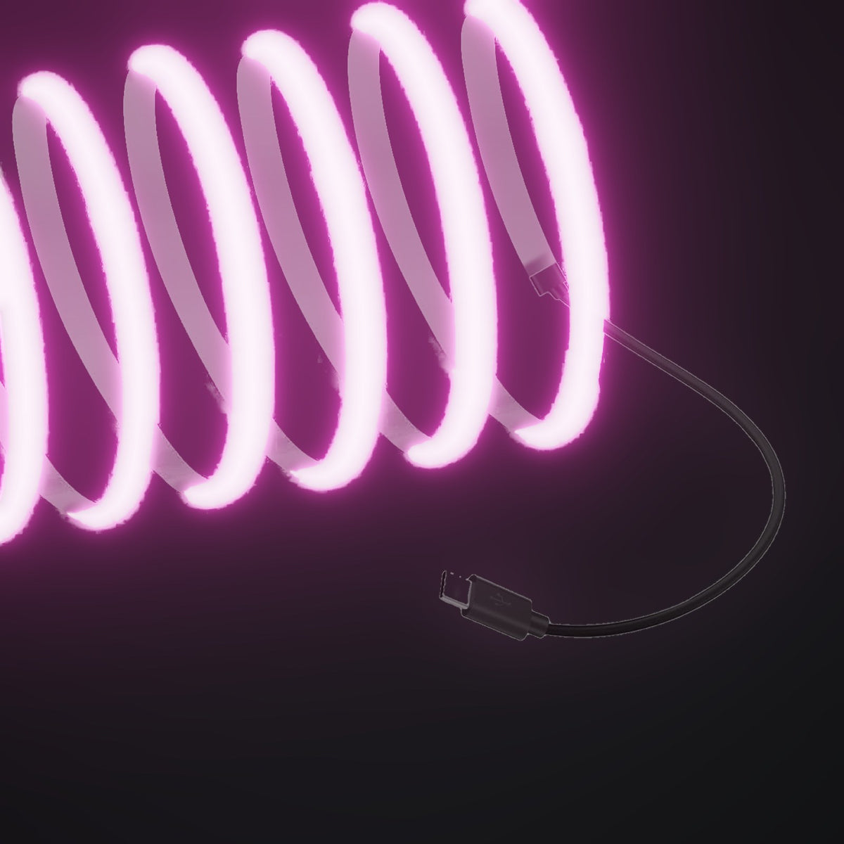 Linework COB strip in pink, with USB-C plug